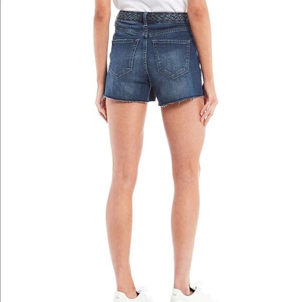 Frayed High Rise Denim Shorts 29 Raw Hem Zip Up Summer - Picture 12 of 12